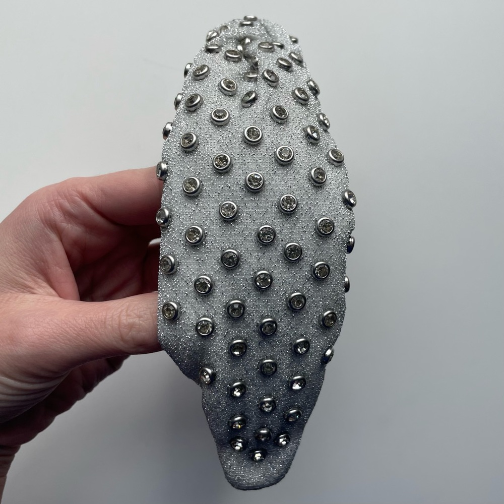 Lele Sadoughi Silver Crystal Studded Headband - Picture 5 of 7